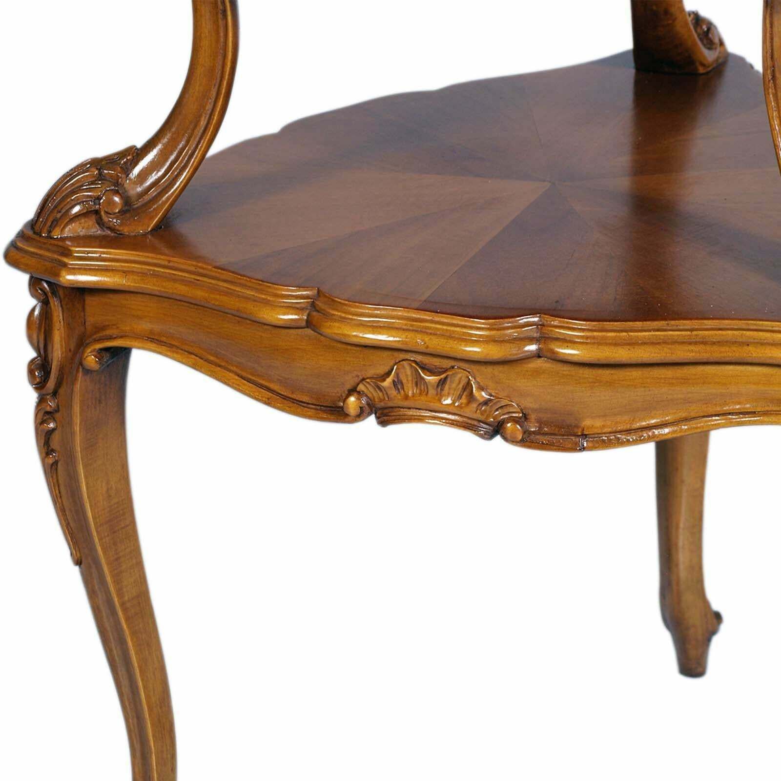 Early 20th Century Two Tiered Baroque Venetian Tripod Dessert Table In Walnut photo furniture