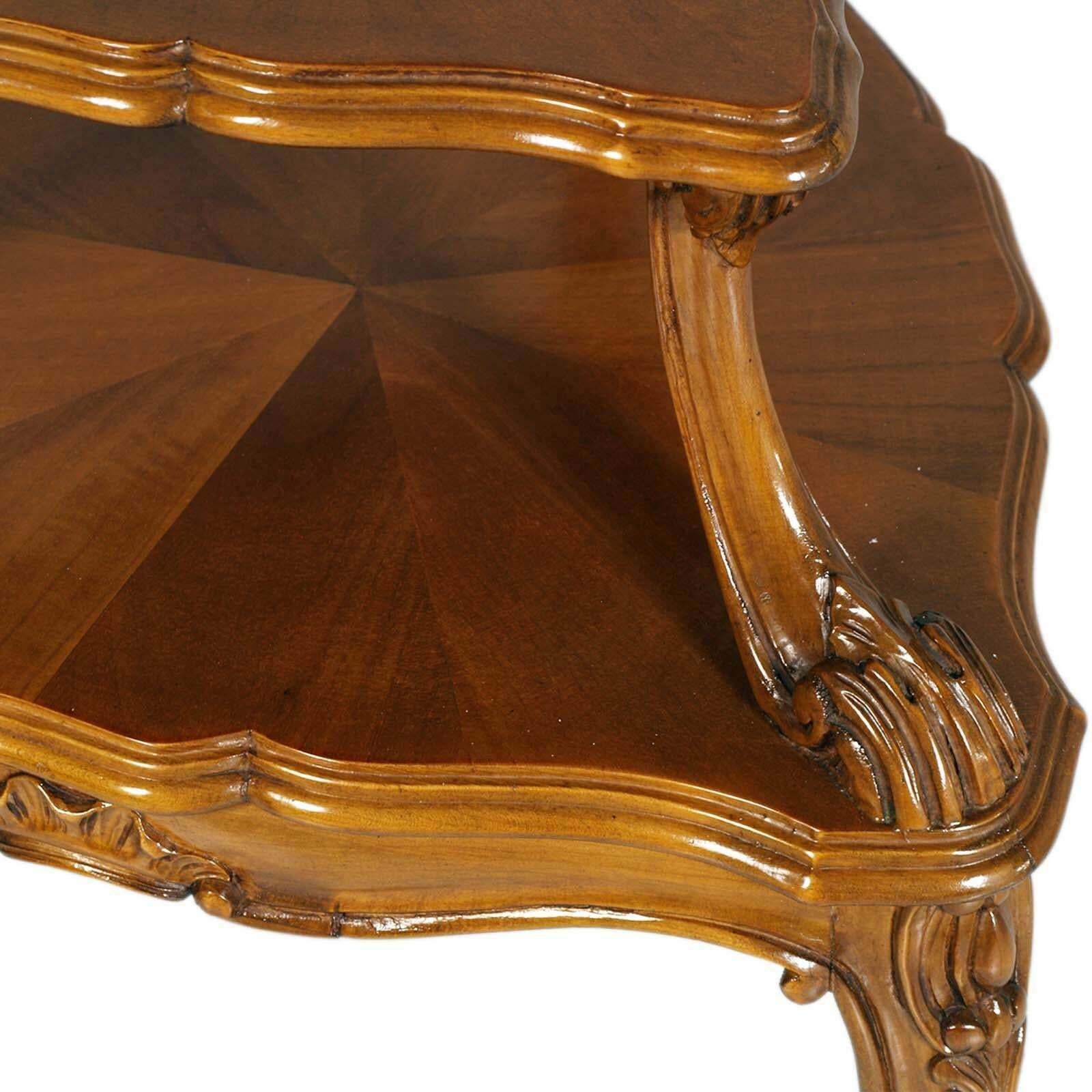 Early 20th Century Two Tiered Baroque Venetian Tripod Dessert Table In Walnut photo Furniture