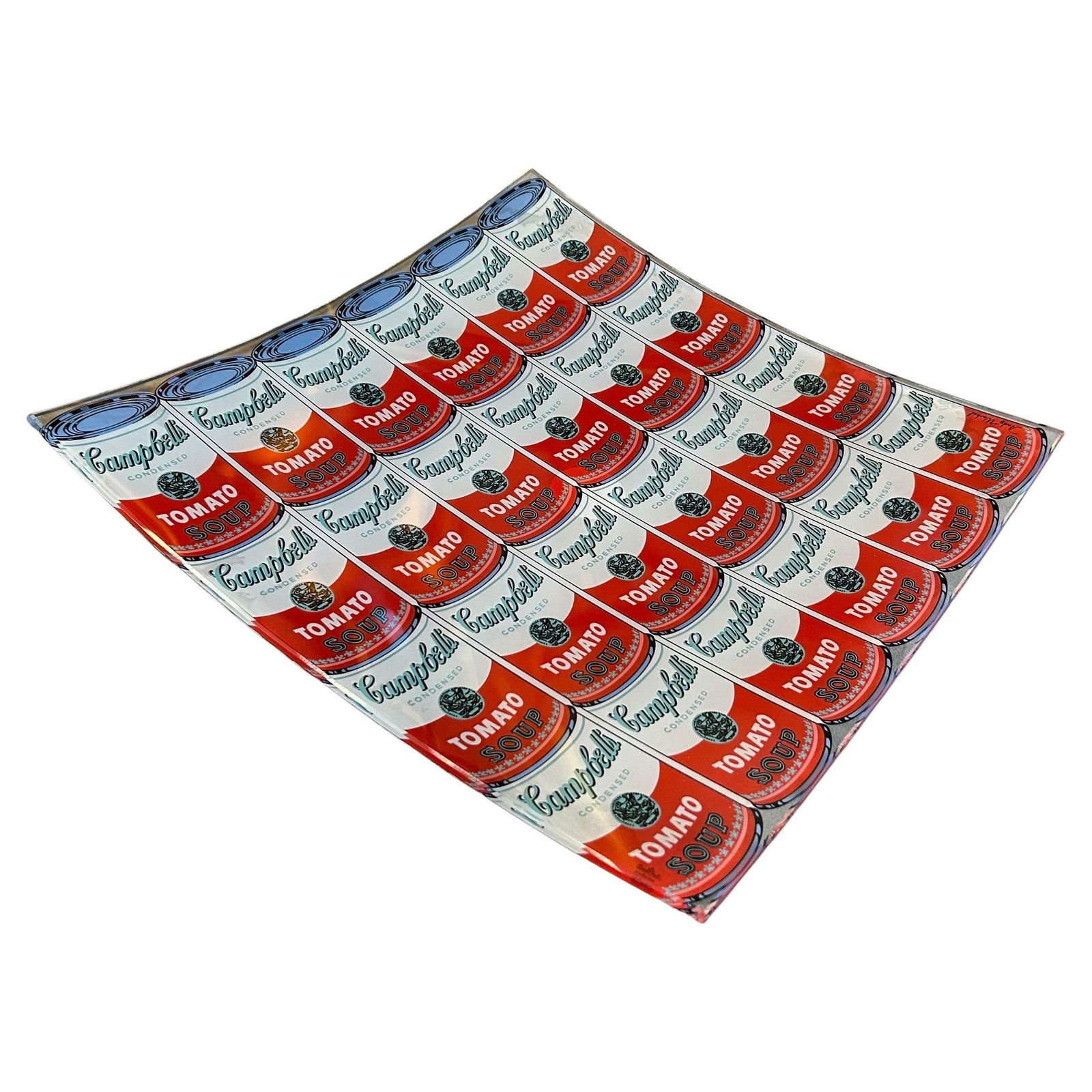 1990s Campbell Soup Square Glass Tray Designed By Andy Warhol For Rosenthal £621.01
