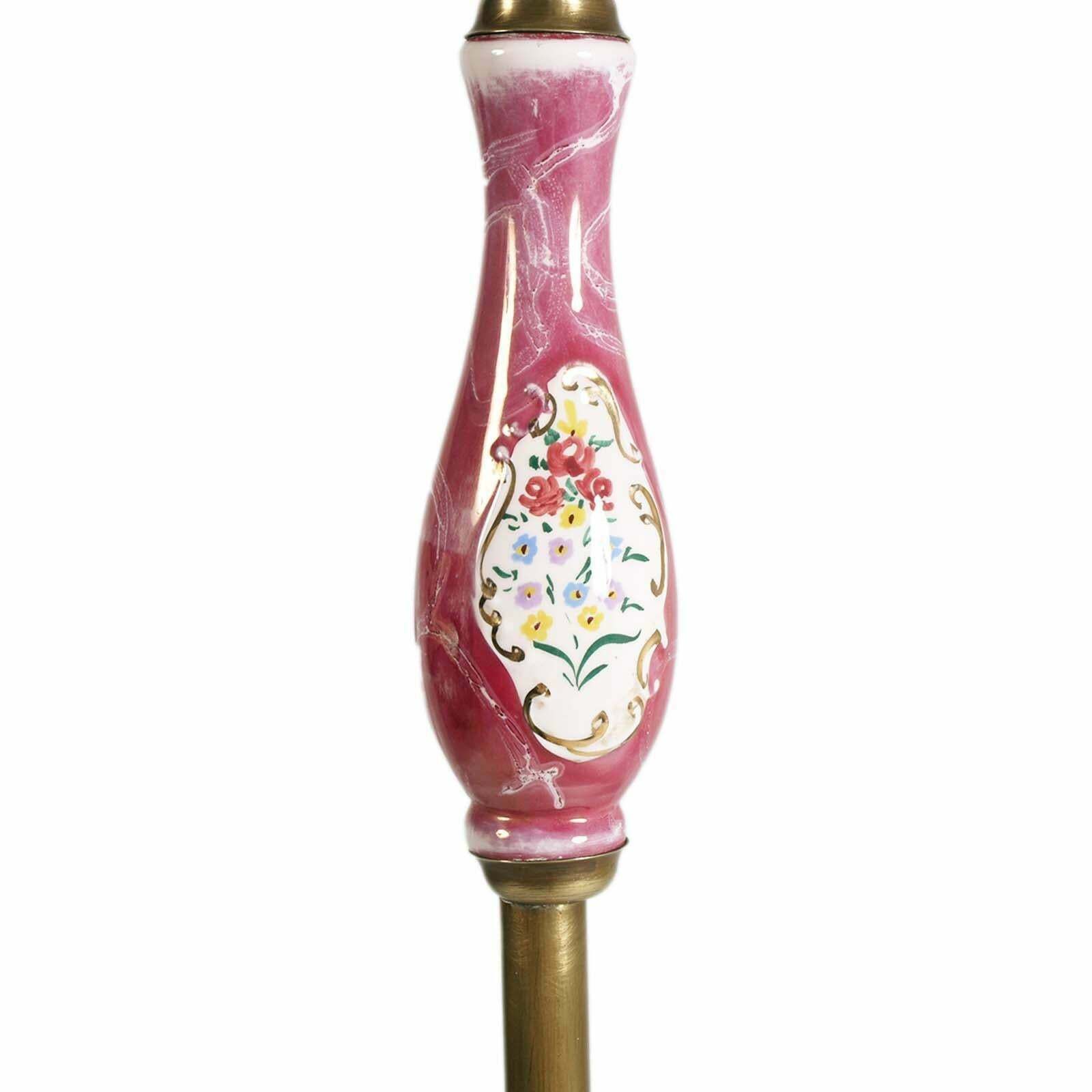 Art Deco Floor Lamp With Gilt Brass Stem With Inserts Richard Ginori Porcelain photo Lighting
