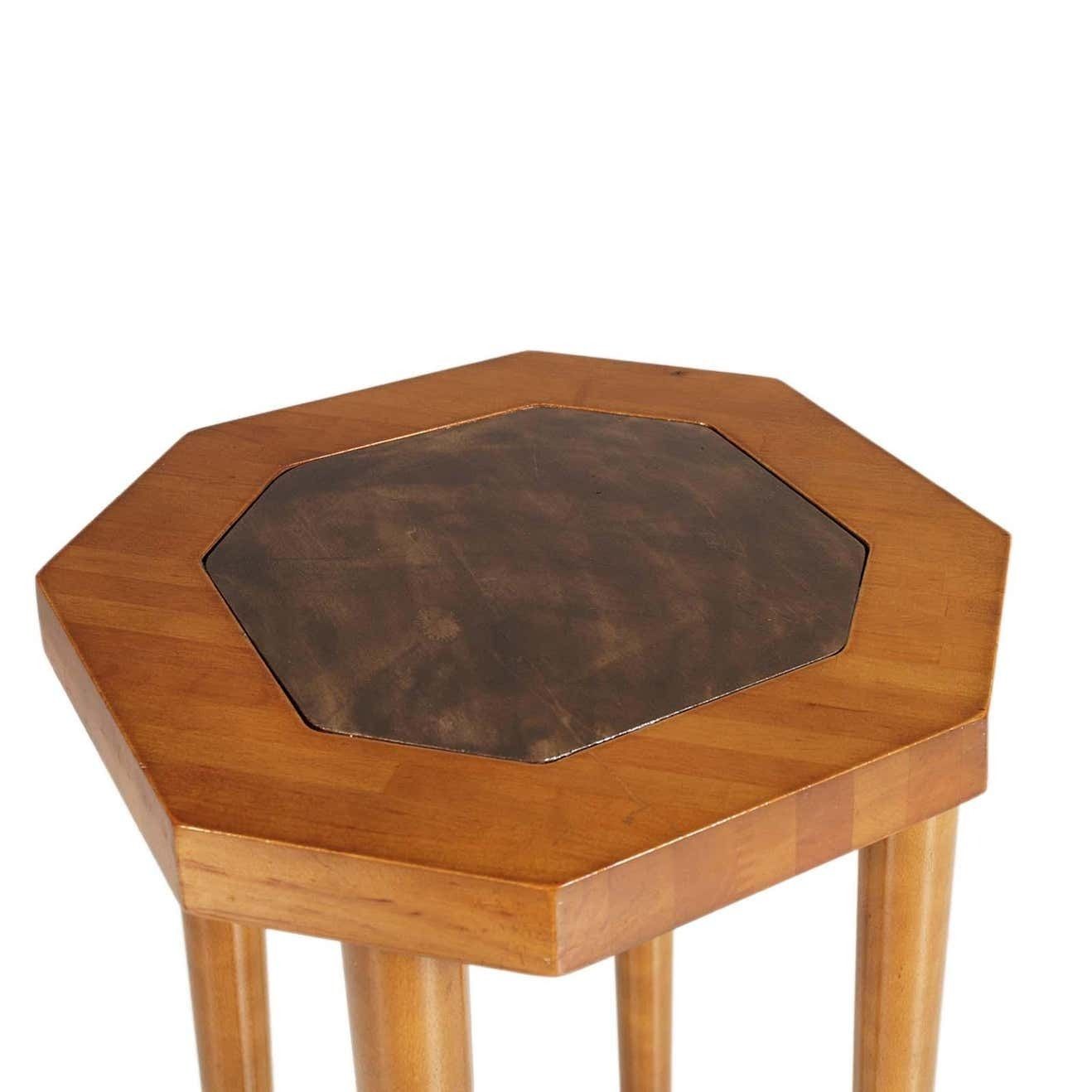 Mid Century Pedestal Column In Beech, Art Deco, By Palazzi Dell'arte Cantù photo for sale
