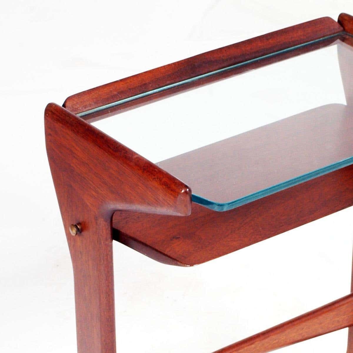 Console Nightstand By Cesare Lacca Mid Century Modern In Mahogany Wax Polished photo Furniture
