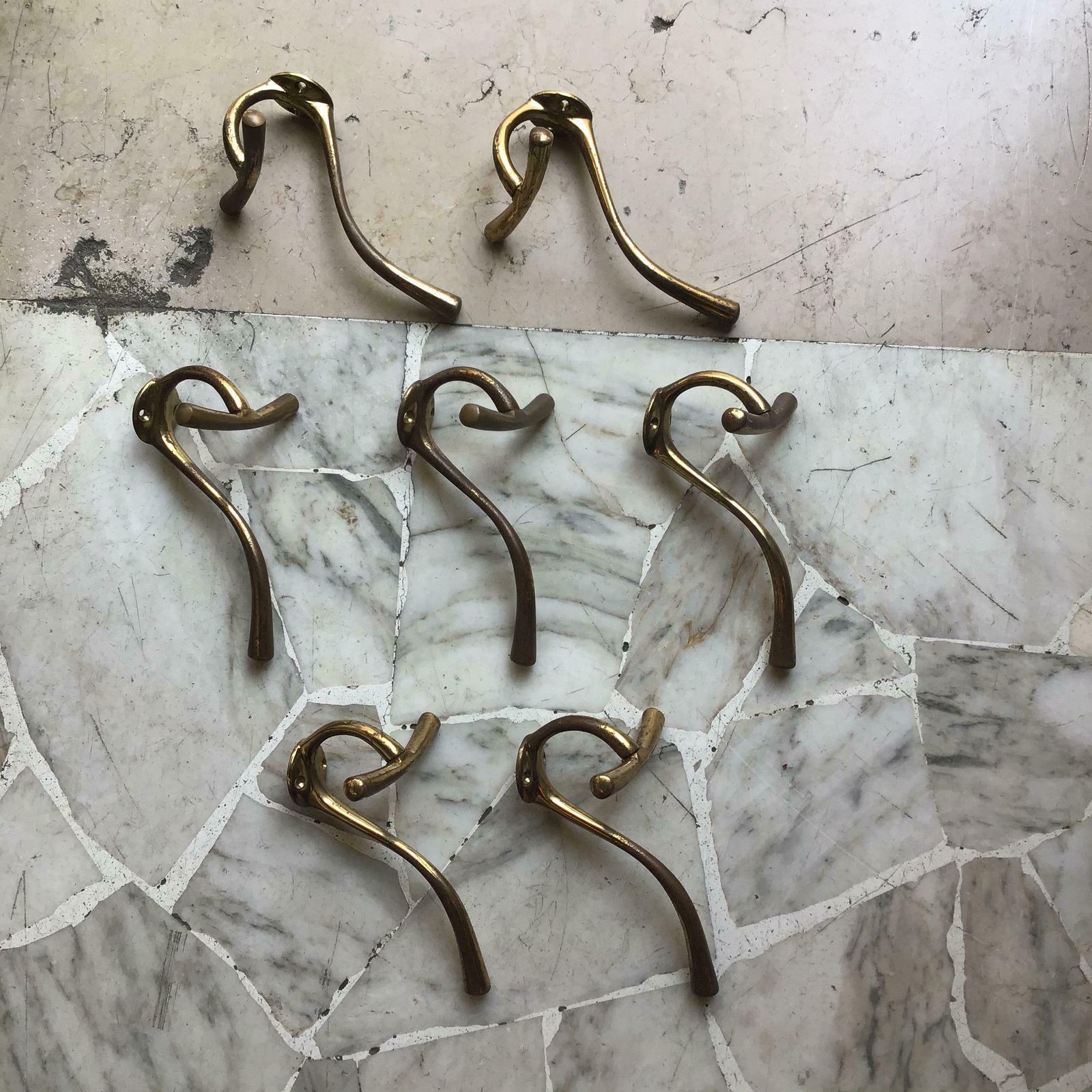 Luigi Caccia Dominioni N 7 Coat Hangers Brass 1950 Italy photo furniture
