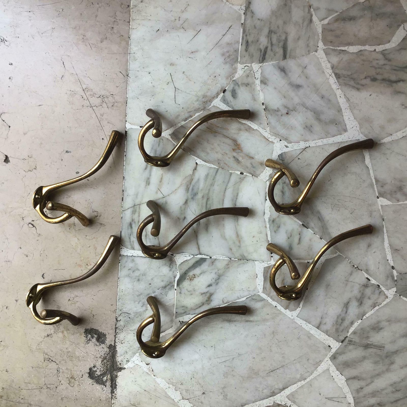 Luigi Caccia Dominioni N 7 Coat Hangers Brass 1950 Italy photo Furniture