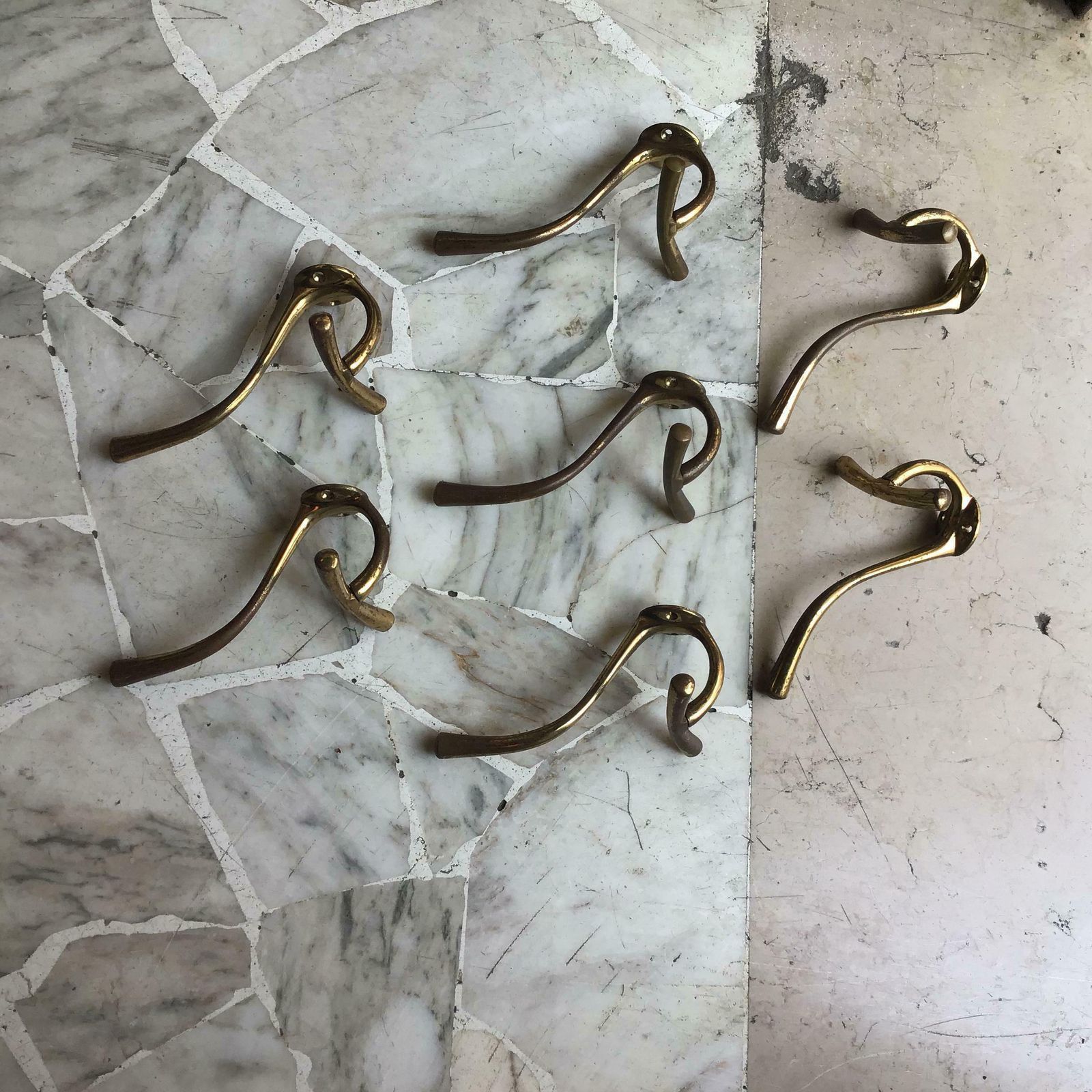 Luigi Caccia Dominioni N 7 Coat Hangers Brass 1950 Italy photo vinterior