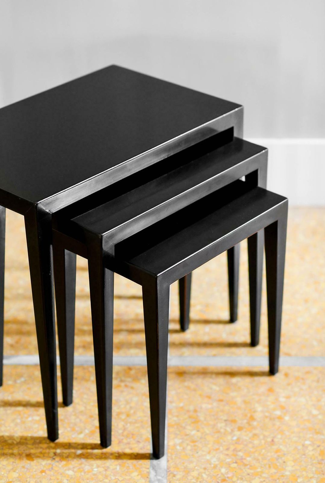 Set Of Three Midcentury Side Tables By Illums Bolighus Kobenhavn Made In Wood photo Furniture