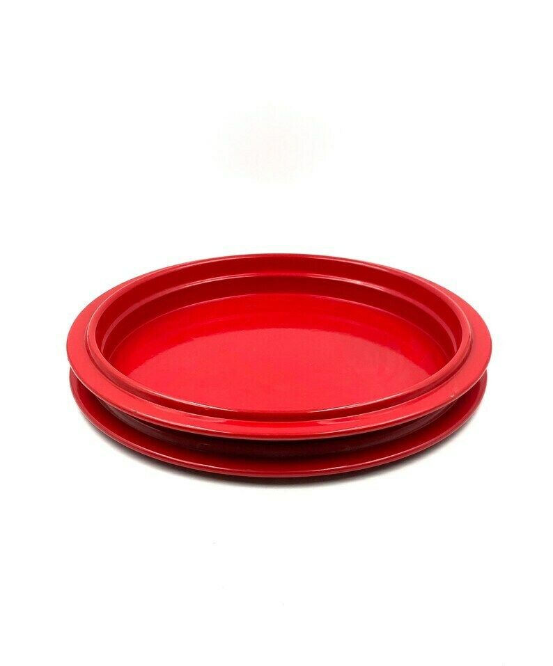 Gianfranco Frattini, Red Centerpiece / Tray, Progetti Italy, 1970s photo vinterior