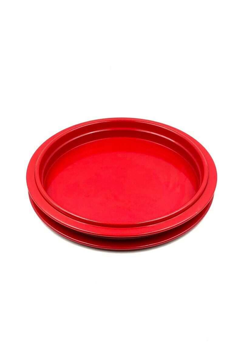 Gianfranco Frattini, Red Centerpiece / Tray, Progetti Italy, 1970s photo buy