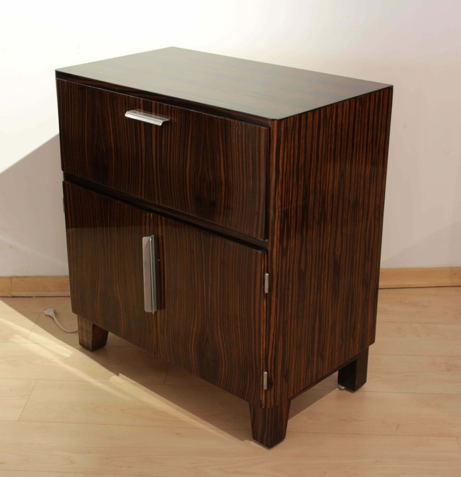 Small Art Deco Drinks Cabinet, Macassar Veneer, France, Circa 1930 photo for sale