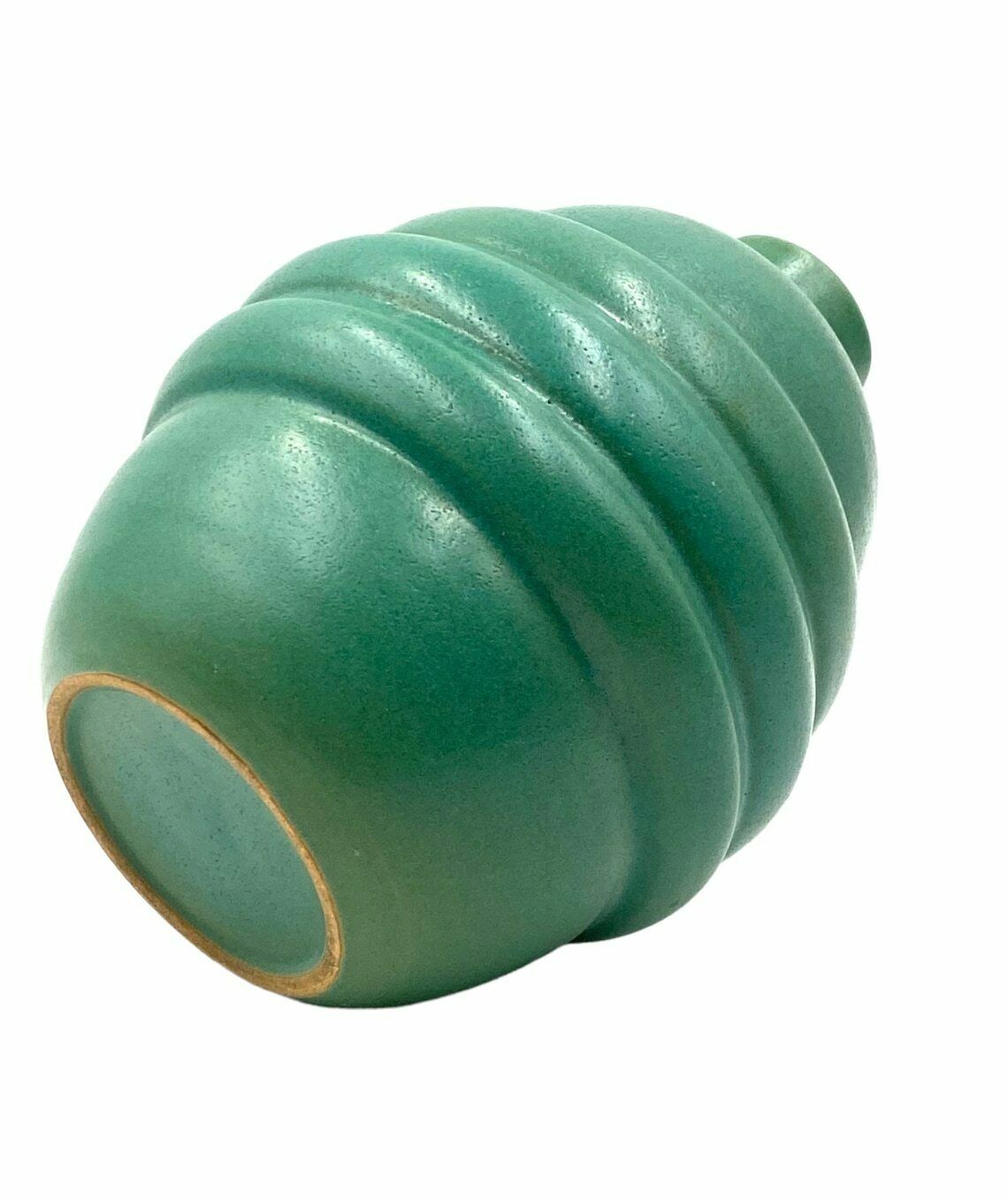 photo for sale Art Déco Turquoise Faience Vase, France 1940s