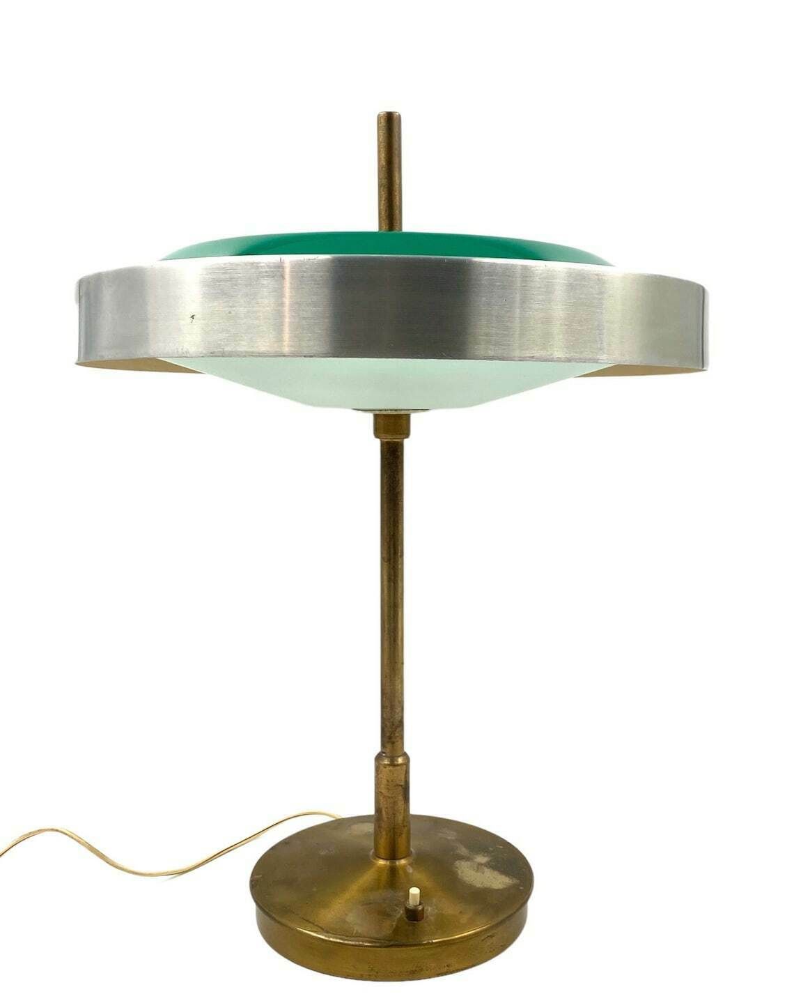 Oscar Torlasco, Important Brass And Glass Table / Desk Lamp, Prod. Lumi, 1960 Ca.