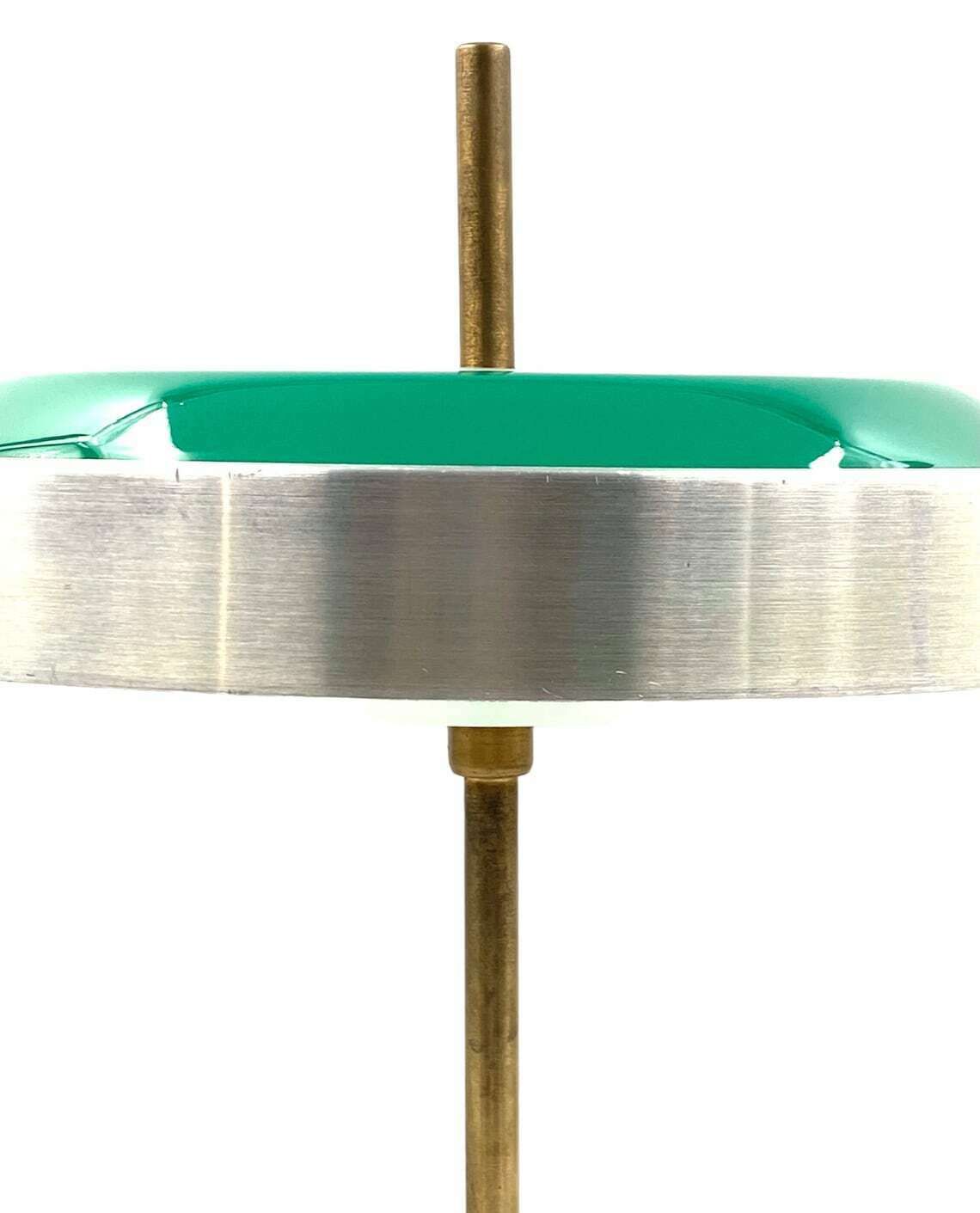 photo furniture Oscar Torlasco, Important Brass And Glass Table / Desk Lamp, Prod. Lumi, 1960 Ca.