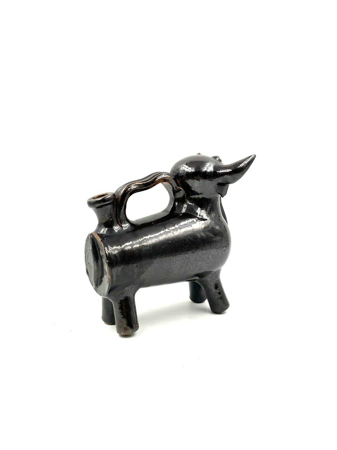 Ancient Mediterranean Style Bull Shaped Jug Sculpture, France 1970s photo vintage