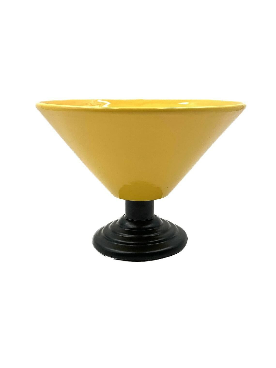 Yellow Conic Vase, Postmodern Memphis Milan Style, Italy 1980s photo 273.0
