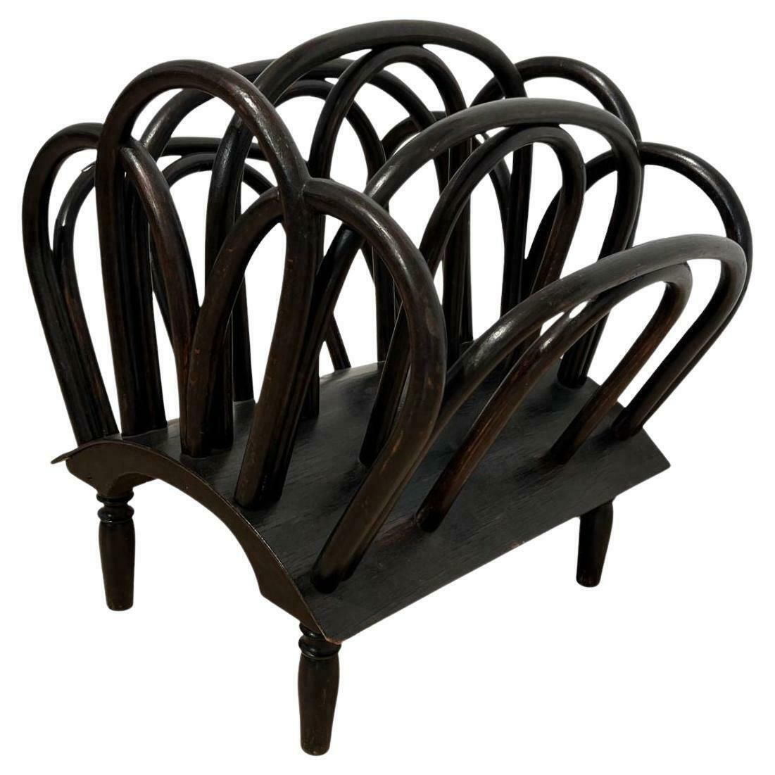 Thonet Newspaper Stand, Bent And Stained Beechwood, Austria Circa 1900