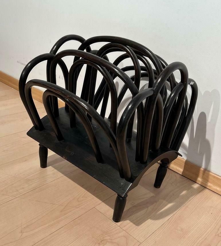 Thonet Newspaper Stand, Bent And Stained Beechwood, Austria Circa 1900 photo vinterior