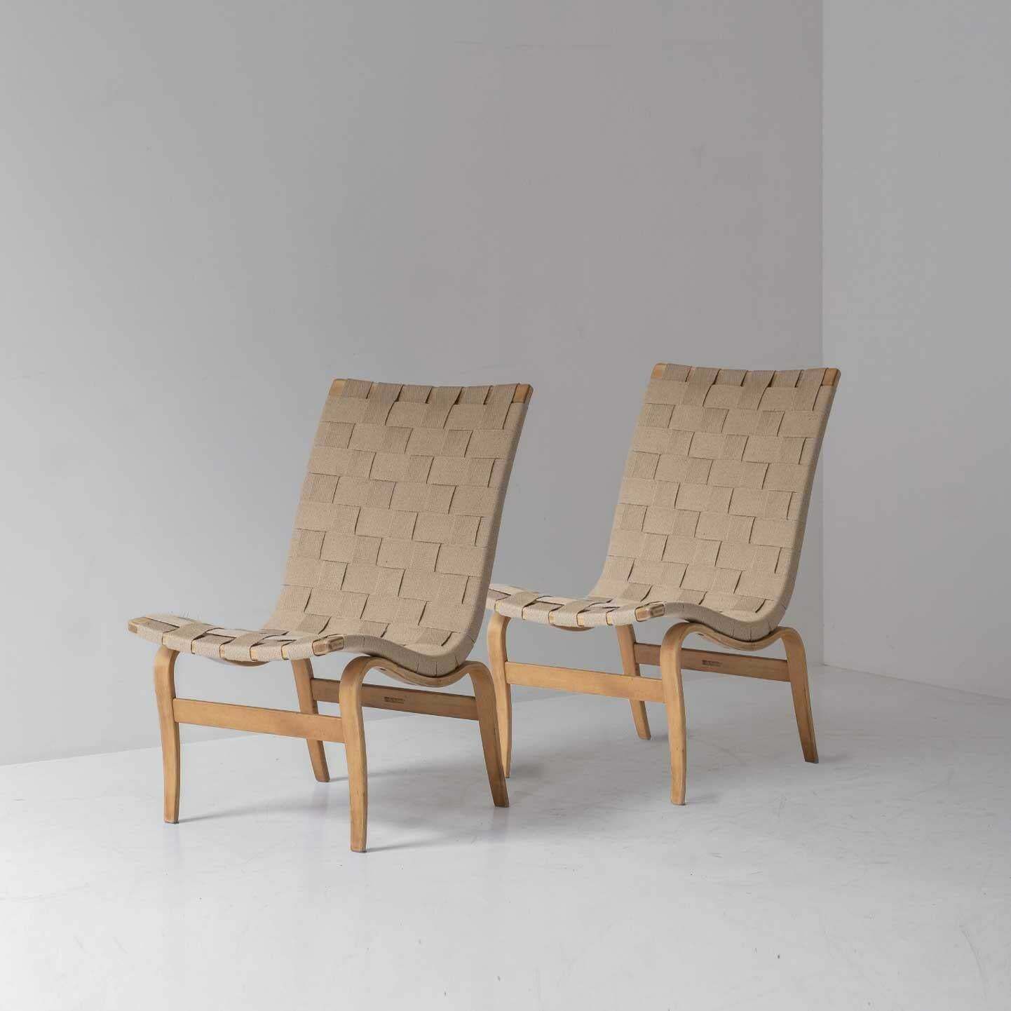 Pair Of Bruno Mathsson Armchairs Model "Eva", Swedish Production 1960 photo furniture