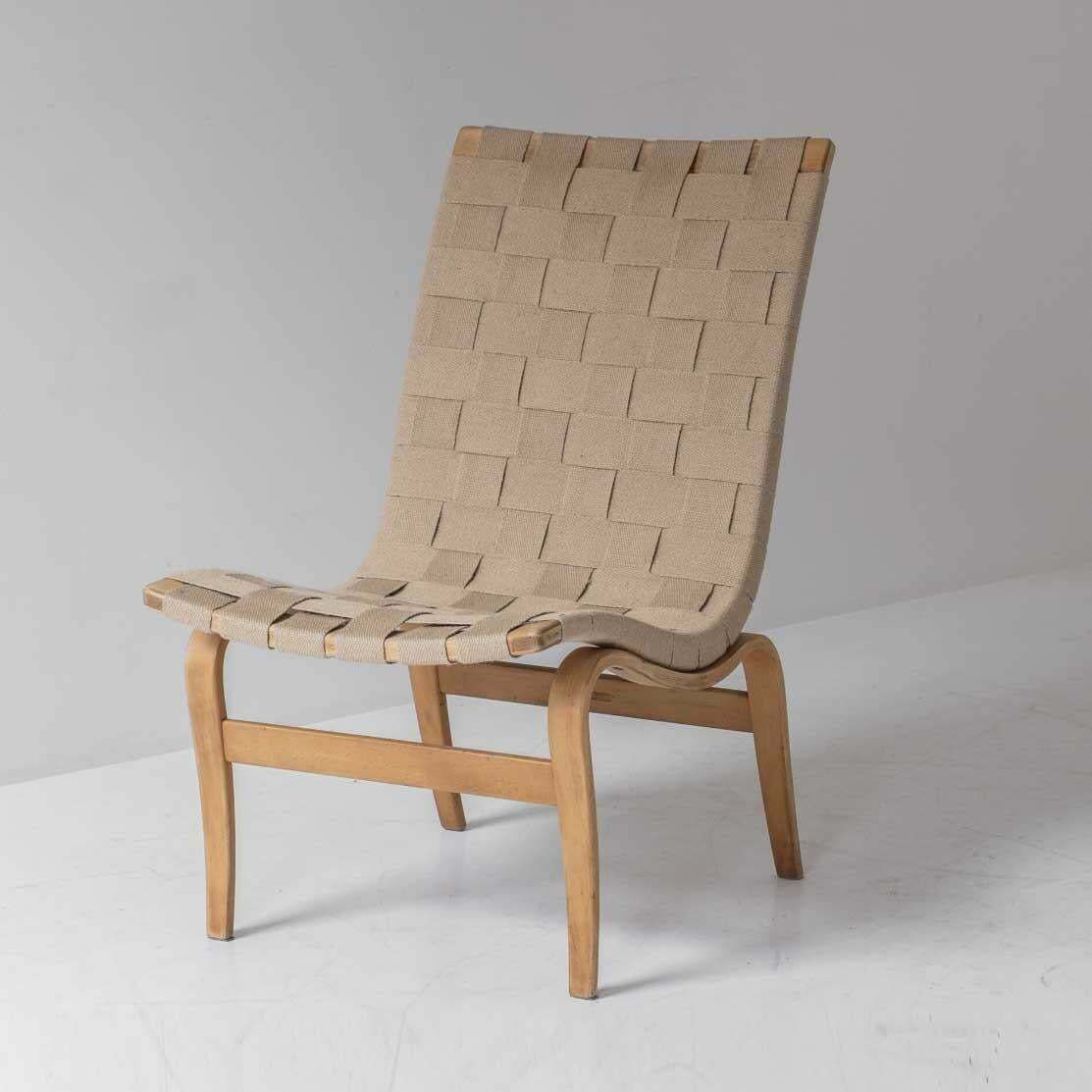 Pair Of Bruno Mathsson Armchairs Model "Eva", Swedish Production 1960 photo for sale