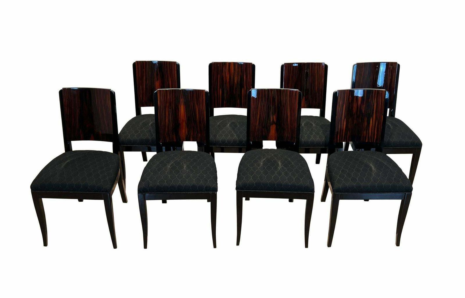 Art Deco Expandable Dining Room Set With 8 Chairs, Makassar, France Circa 1930 photo buy