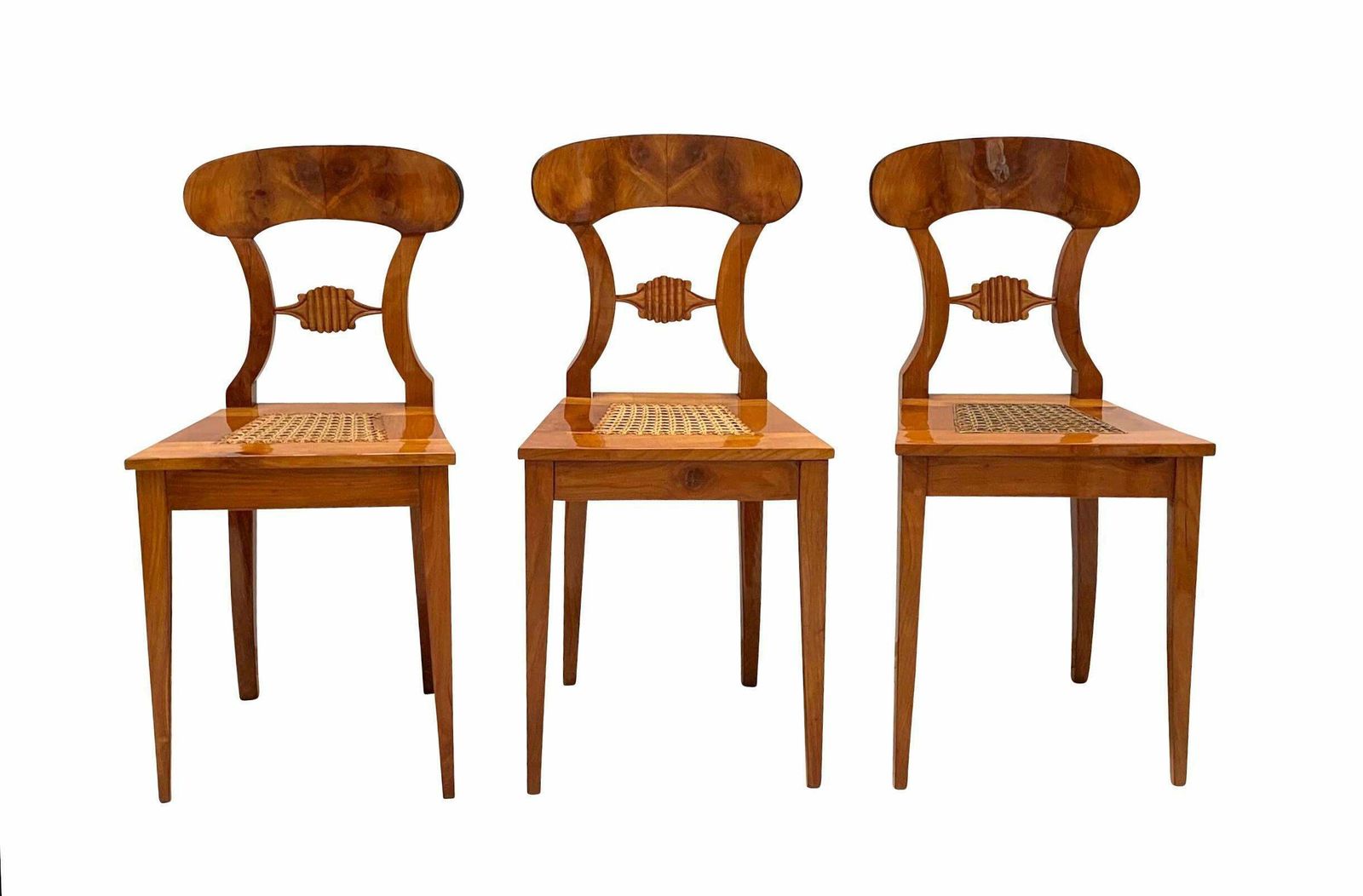 Set Of Six Biedermeier Board Chairs, Cherry Wood And Mesh, Vienna, Circa 1830 photo 8879.84