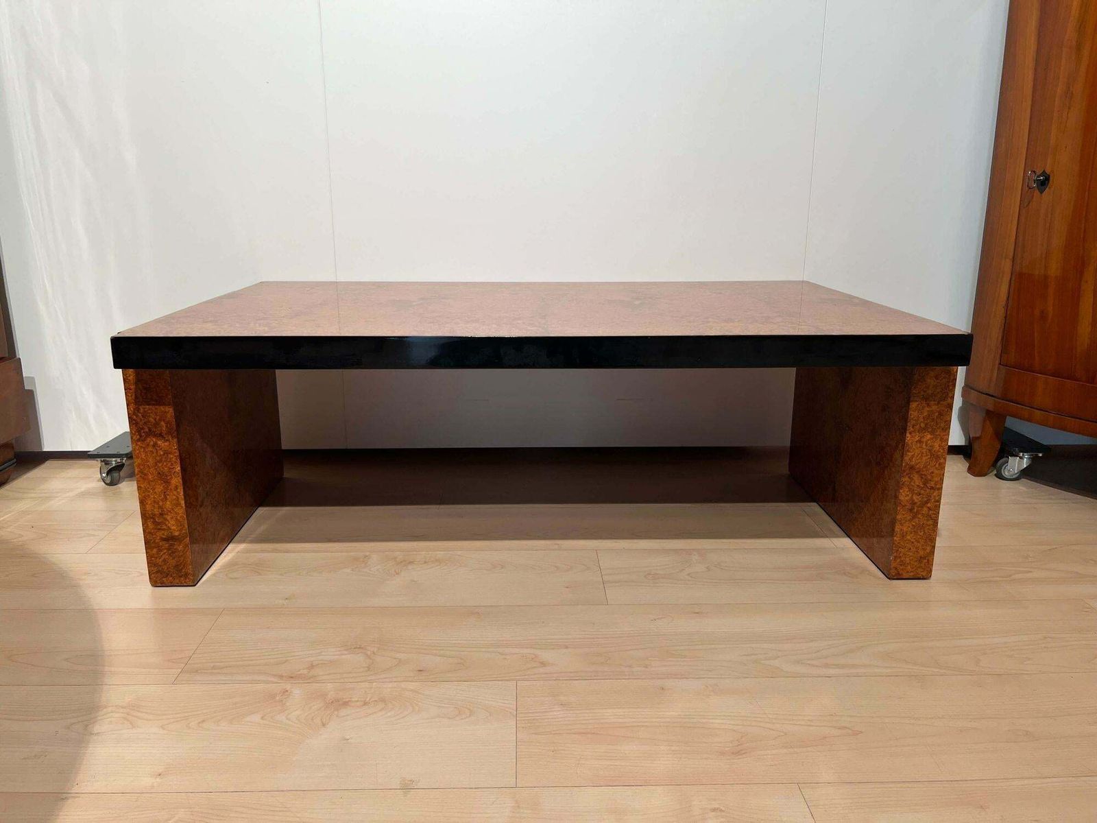 photo furniture Art Deco Sofa Table, Amboyna Roots Veneer, France Circa 1930