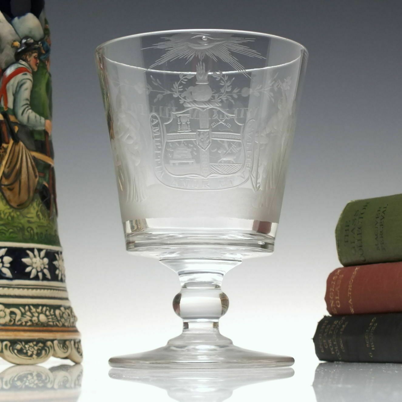 Provincial Grand Master Company Of Odd Fellows Engraved Glass Rummer C1837