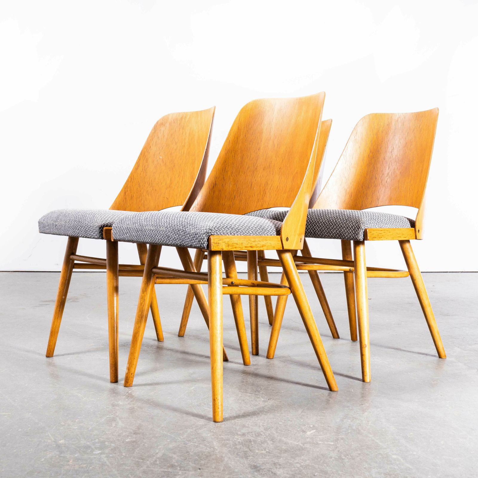 1950’s Upholstered Ton Dining Chairs By Radomir Hoffman – Set Of Four photo Furniture