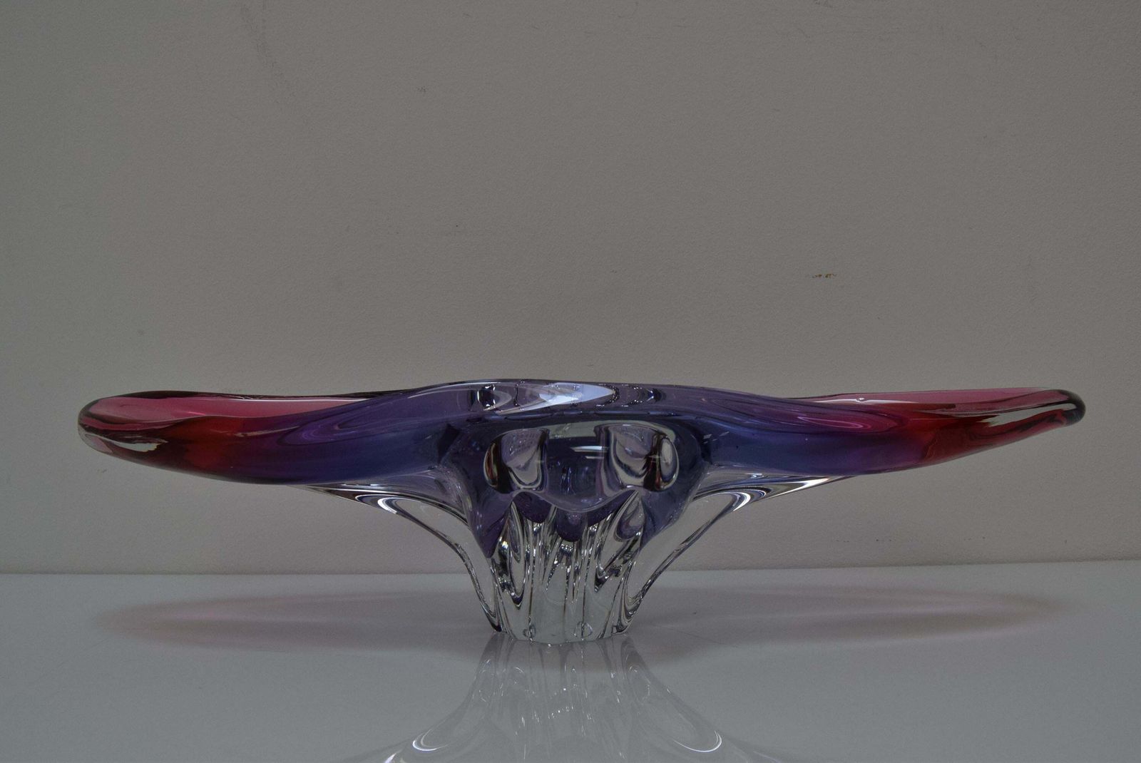 Art Glass Oblong Bowl By Josef Hospodka For Glasswork Chřibská, 1960' photo furniture