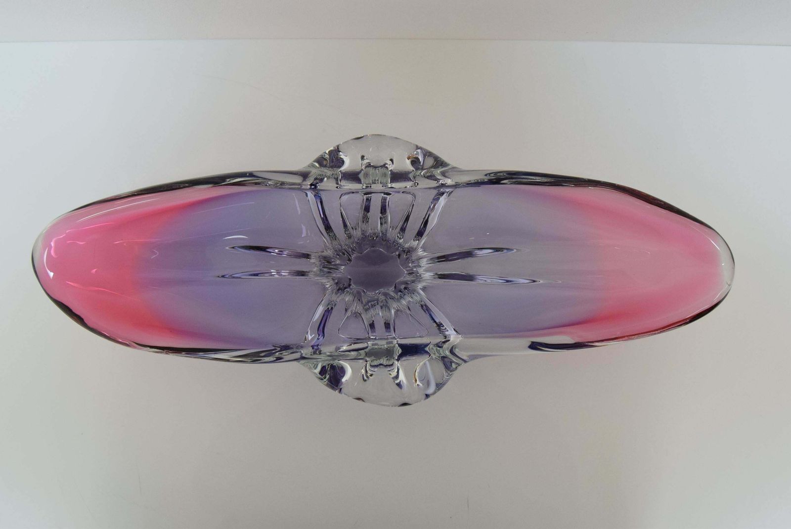 Art Glass Oblong Bowl By Josef Hospodka For Glasswork Chřibská, 1960' photo vinterior