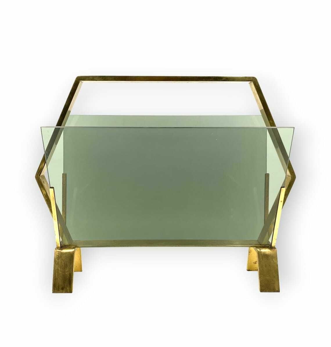 Modern Brass Magazine Rack, Italy 1970