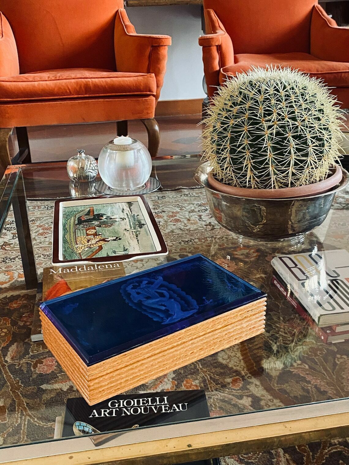 Gio Ponti & Pietro Chiesa, Unique Cigars Box, Fontana Arte Italy 1930 photo vinterior