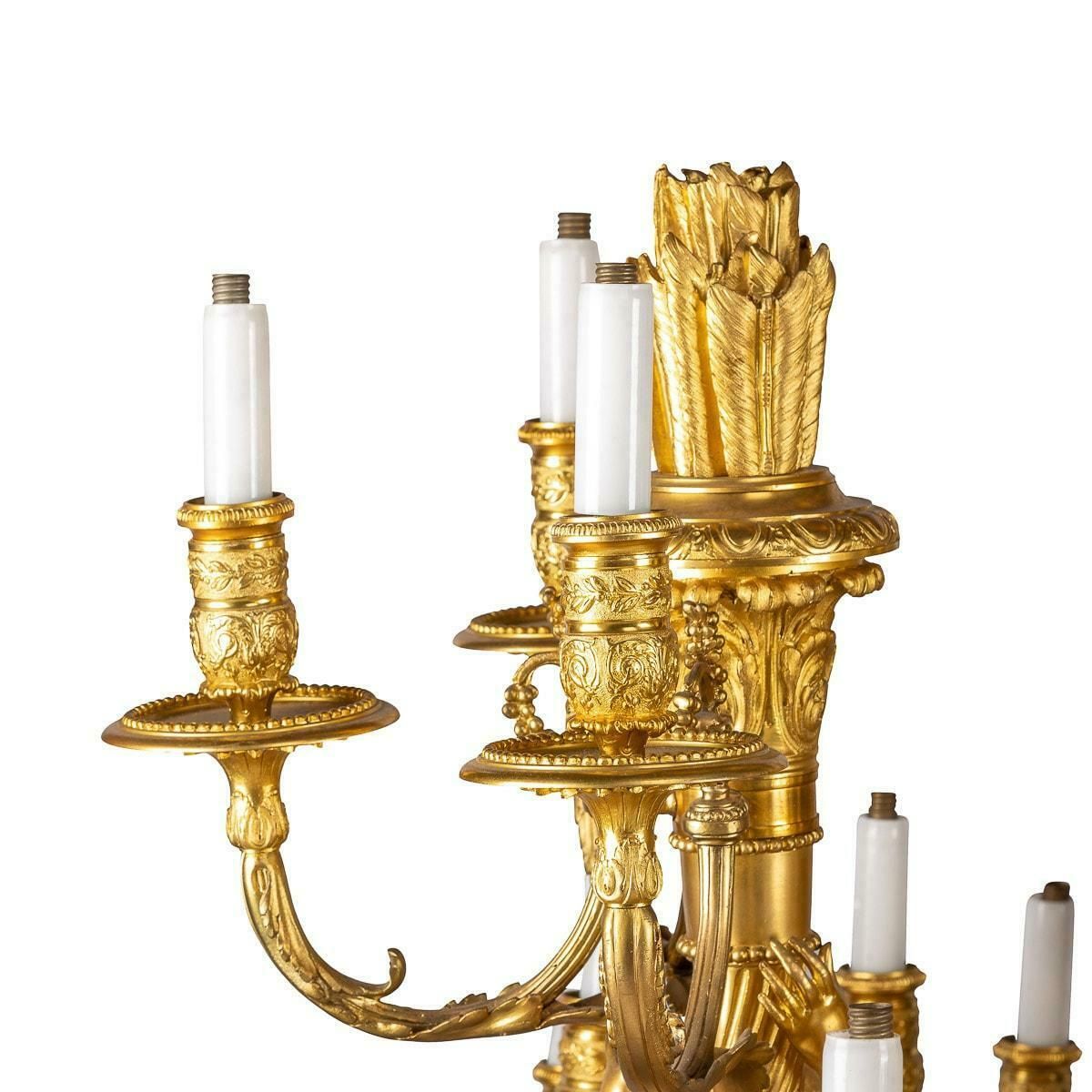 19th Century French Louis XVI Style Ormolu Twenty Seven Light Chandelier, C.1890 photo vintage