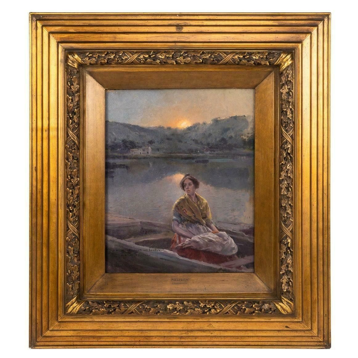 'Crepusculo' (Twilight) Signed By Eliseo Meifren (Spain 1856 1949)