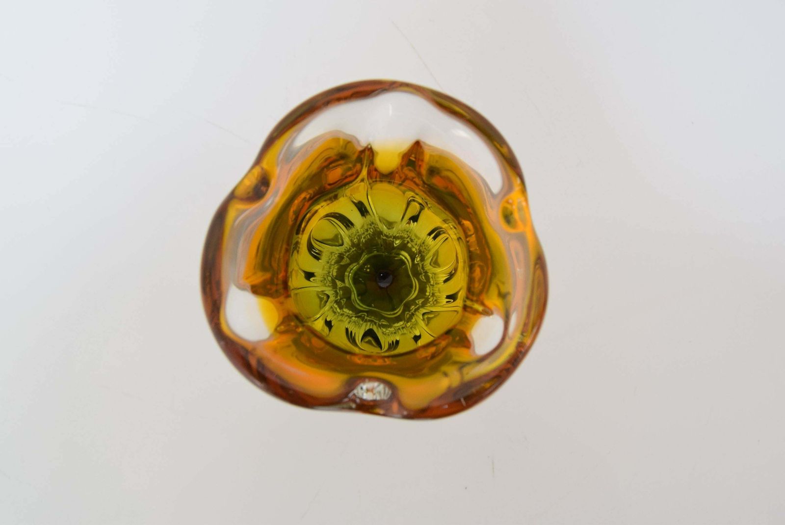 Art Glass Vase By Josef Hospodka For Glasswork Chribska, 1960's. photo vintage