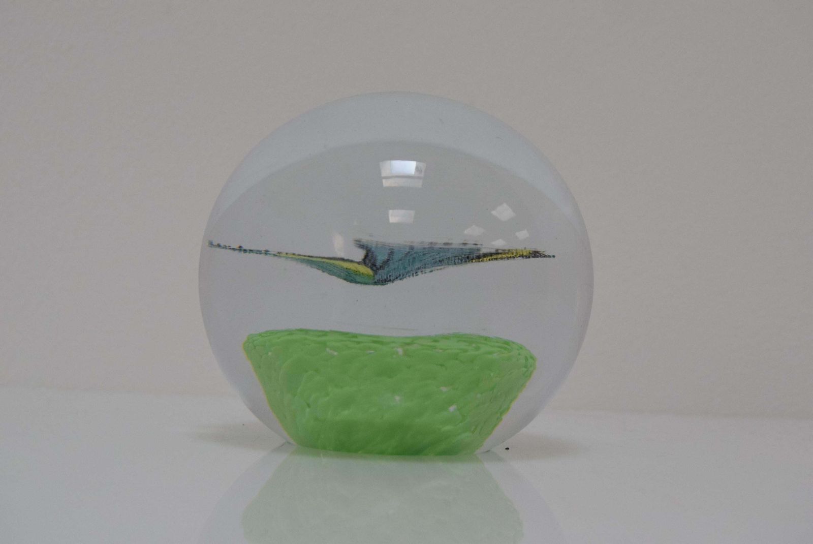 photo furniture Art Glass Paperweight, Glasswork Novy Bor, 1950's.
