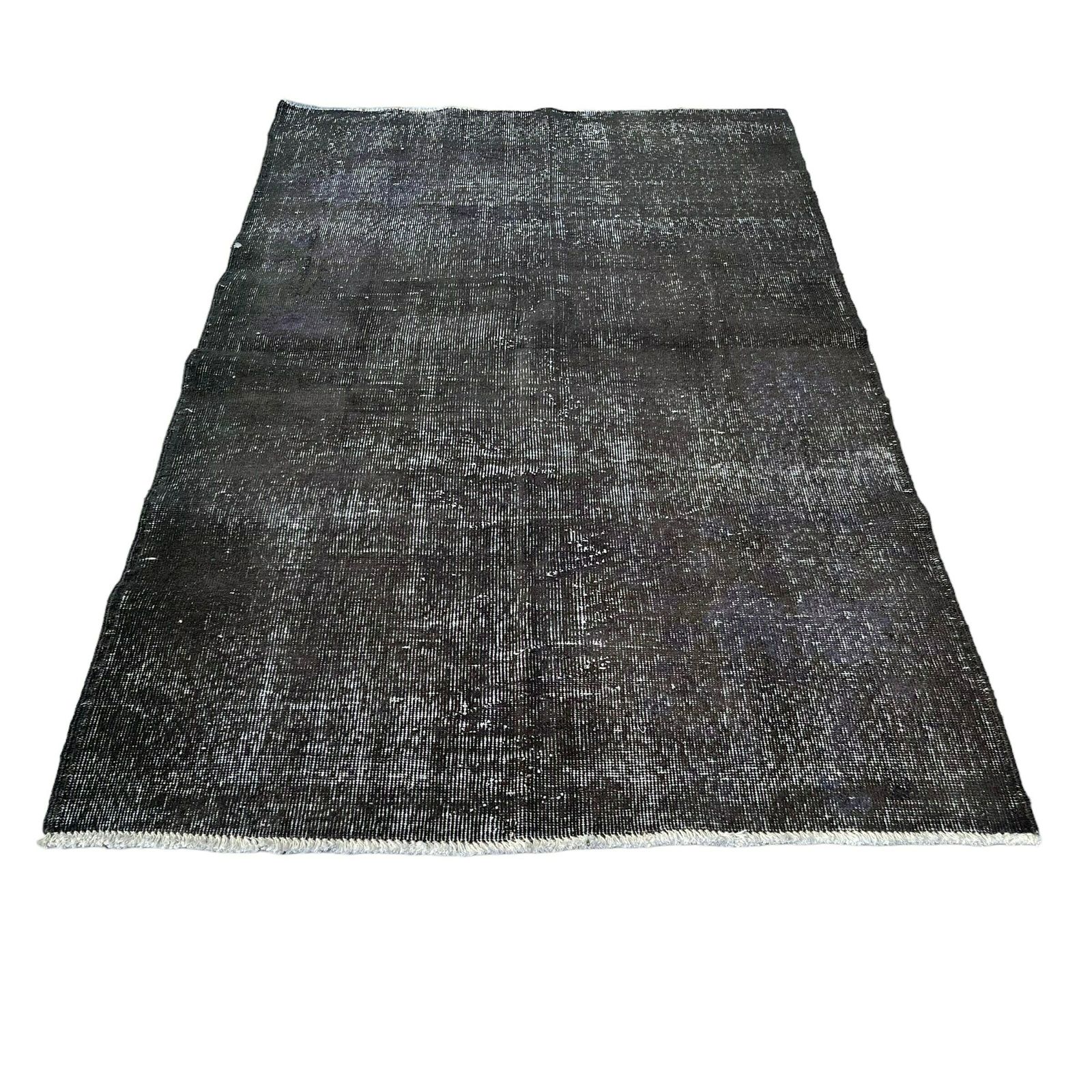 Vintage Distressed Turkish Rug , Over Dyed Grey, 200 X 120 Cm photo vintage