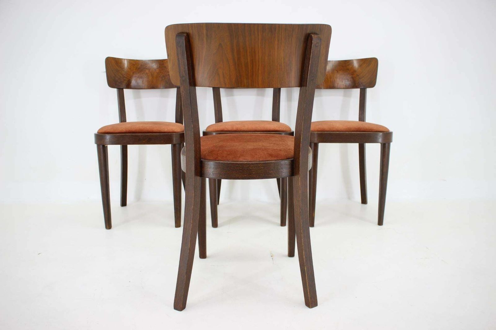 1940s Set Of Four Dining Chairs, Czechoslovakia photo vintage