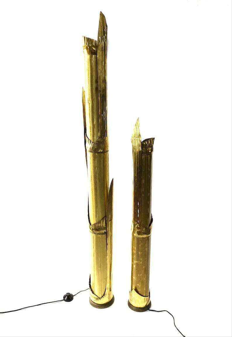 Tommaso Barbi, Pair Of "Canna Di Bambù" Floor Lamps, G&G Studio E Disegno, Rome, Italy, 1970 photo furniture