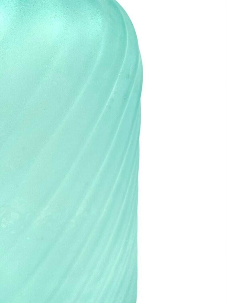 photo for sale Gino Cenedese, Murano Frosted Glass Aqua Green Vase, Cenedese, Murano Italy 1970s
