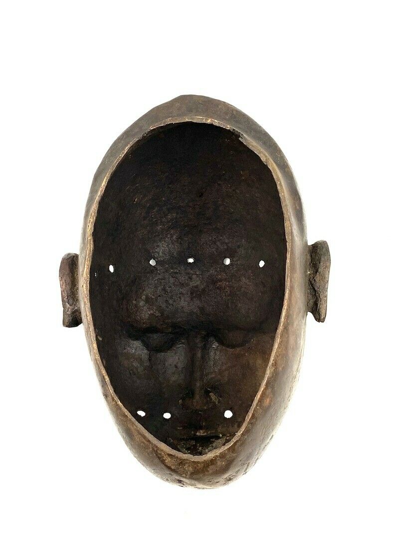 African Trophy Head Of A Foreign Ruler, Bronze, Benin Kingdom, Early XX Century photo vintage