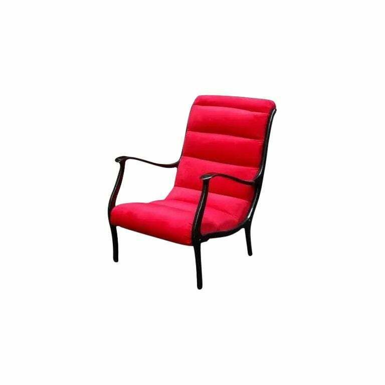 Ezio Longhi Mitzi Armchair In Black Wood And Red Velvet For Elam Italy 1950s photo 1307.0
