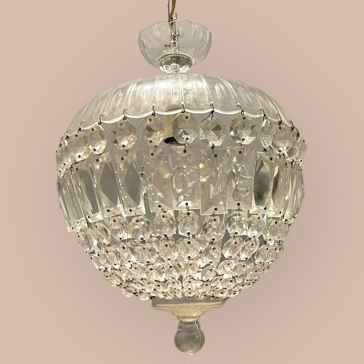 Crystal Murano Glass Light Pendant photo for sale