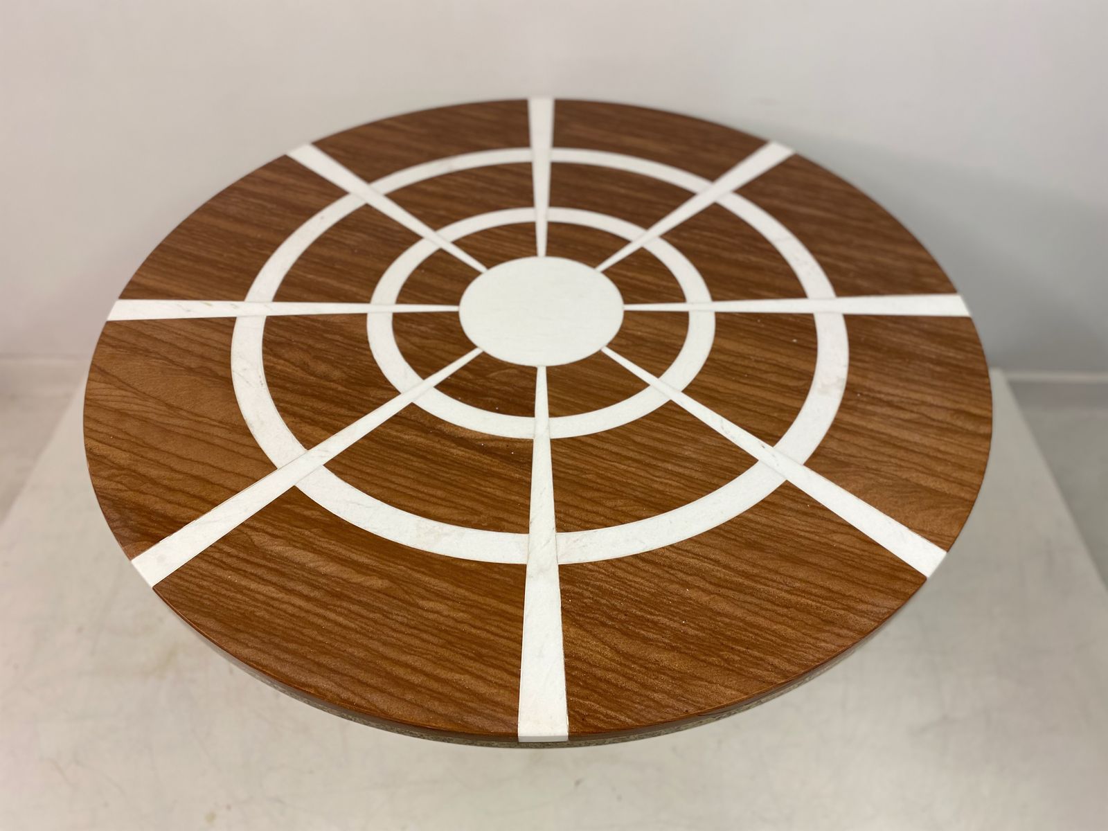 photo buy 1970s Red And White Marble Dining Or Centre Table
