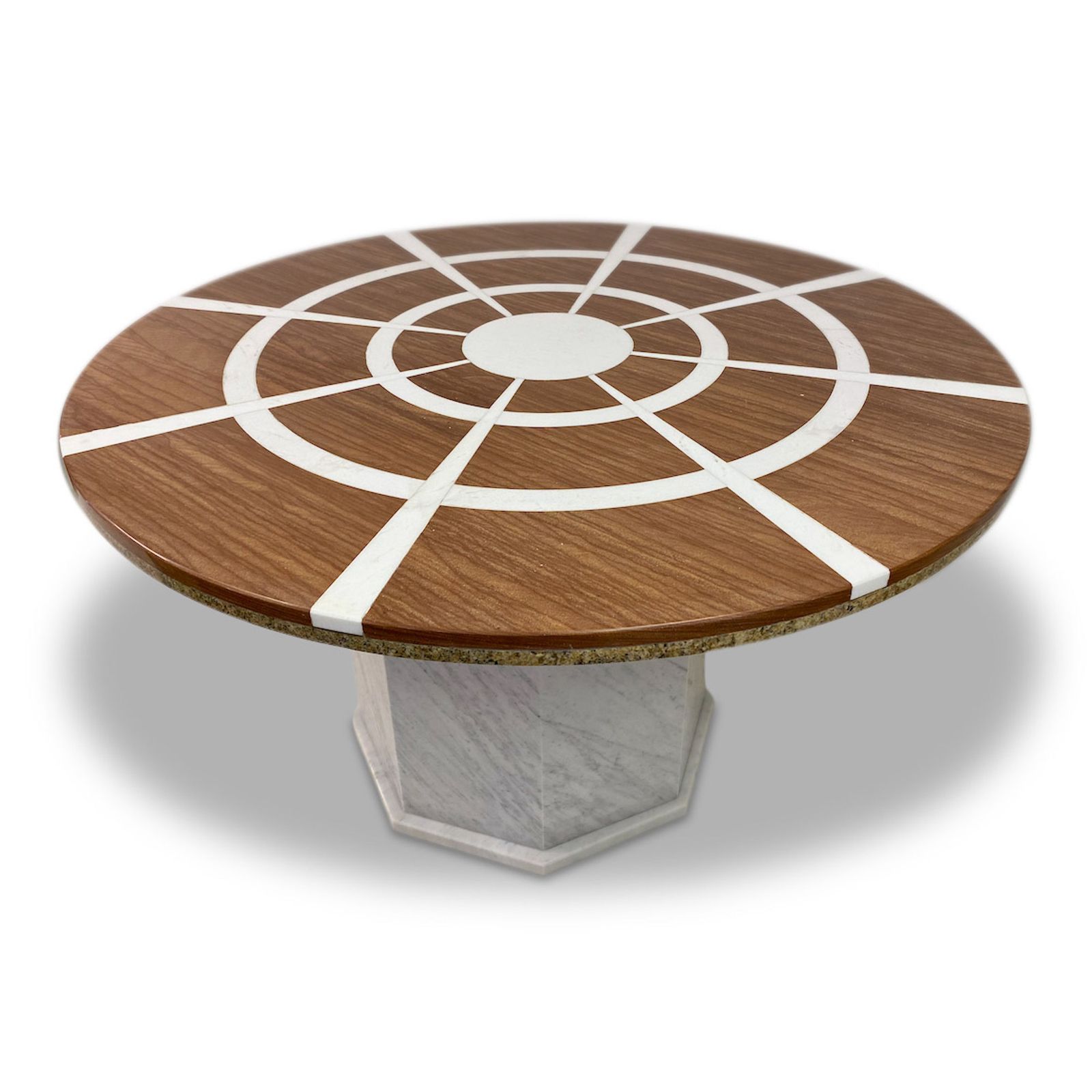 1970s Red And White Marble Dining Or Centre Table