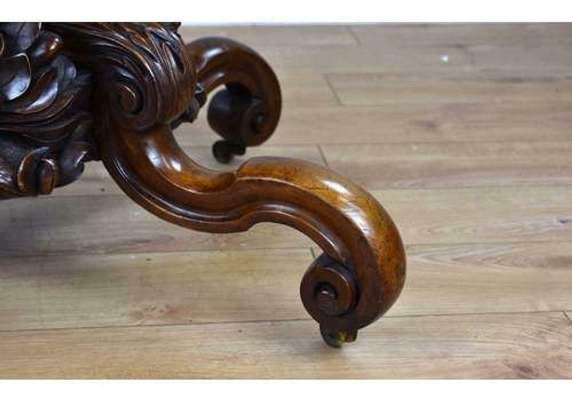 19th Century, English Victorian Burr Walnut Loo Table photo vintage
