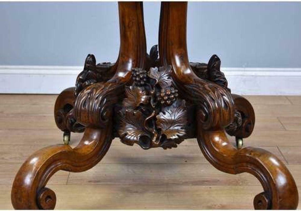 photo for sale 19th Century, English Victorian Burr Walnut Loo Table