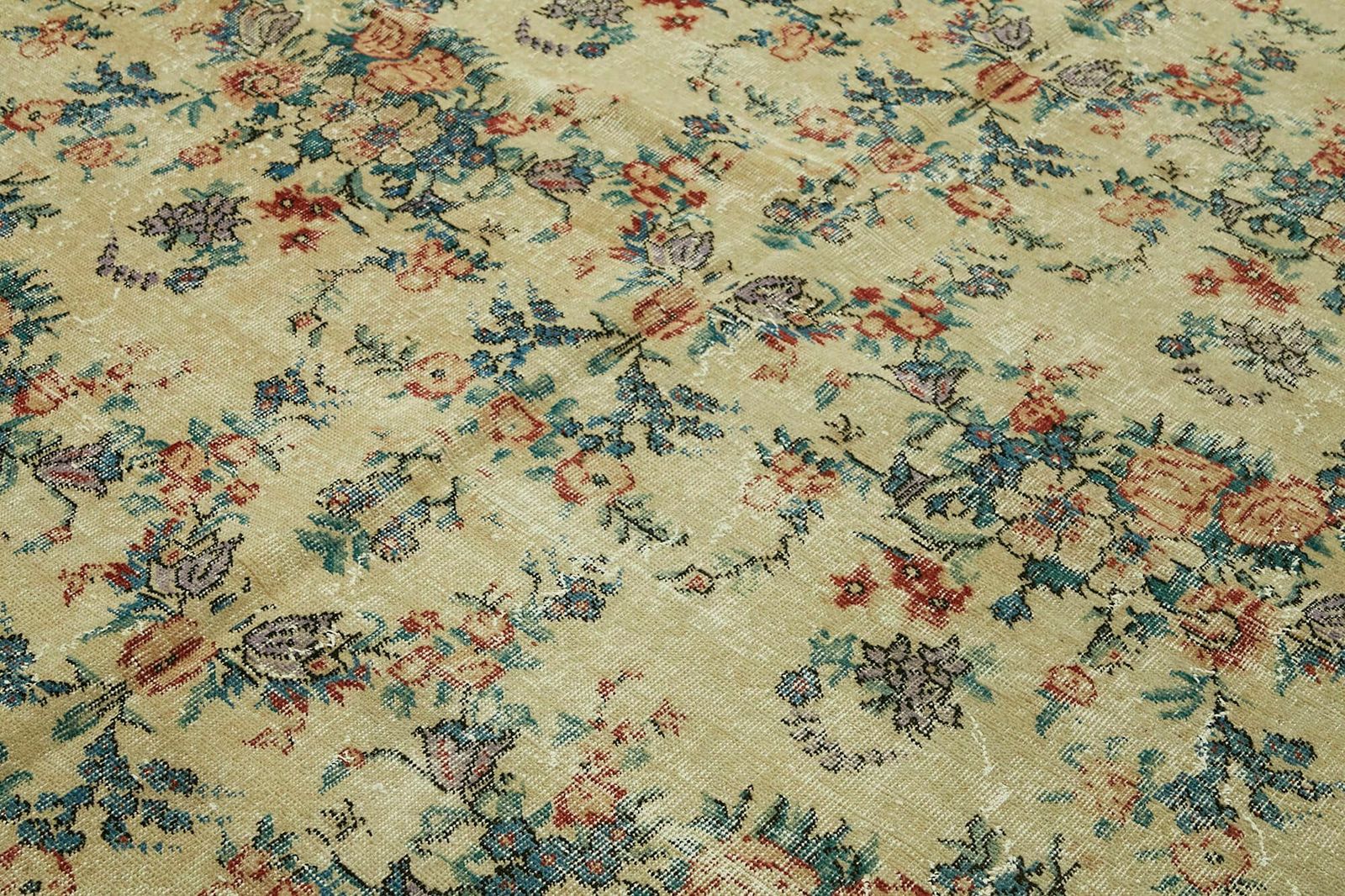 Handgemaakt 340 x 234 cm beige Turks vintage vloerkleed photo 1749.0