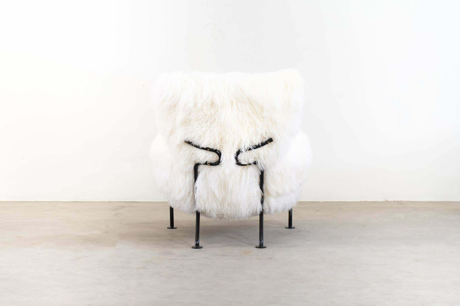 Franco Albini Pl19 Or Tre Pezzi Armchair In White Mongolian Wool Poggi, Italy photo vinterior