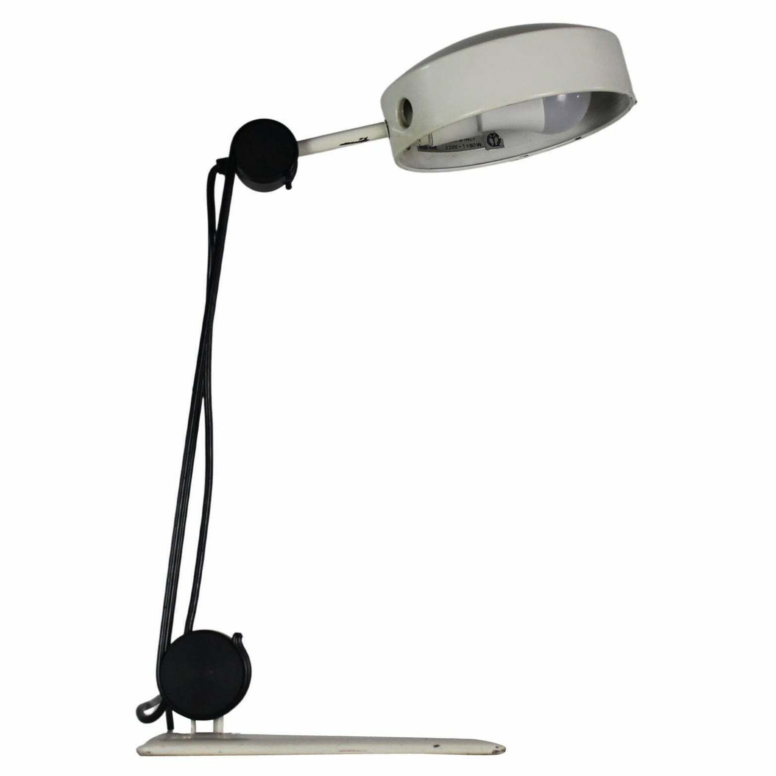Desk Lamp Zeta Or 665 White Metal By Martinelli Luce 1970s