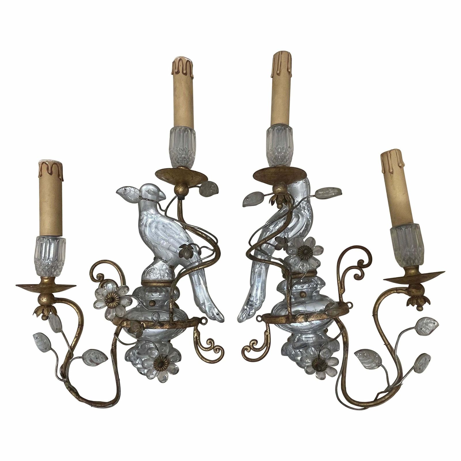 Stunning Pair Of Ancient Sconces By Maison Baguès, Art Déco, France